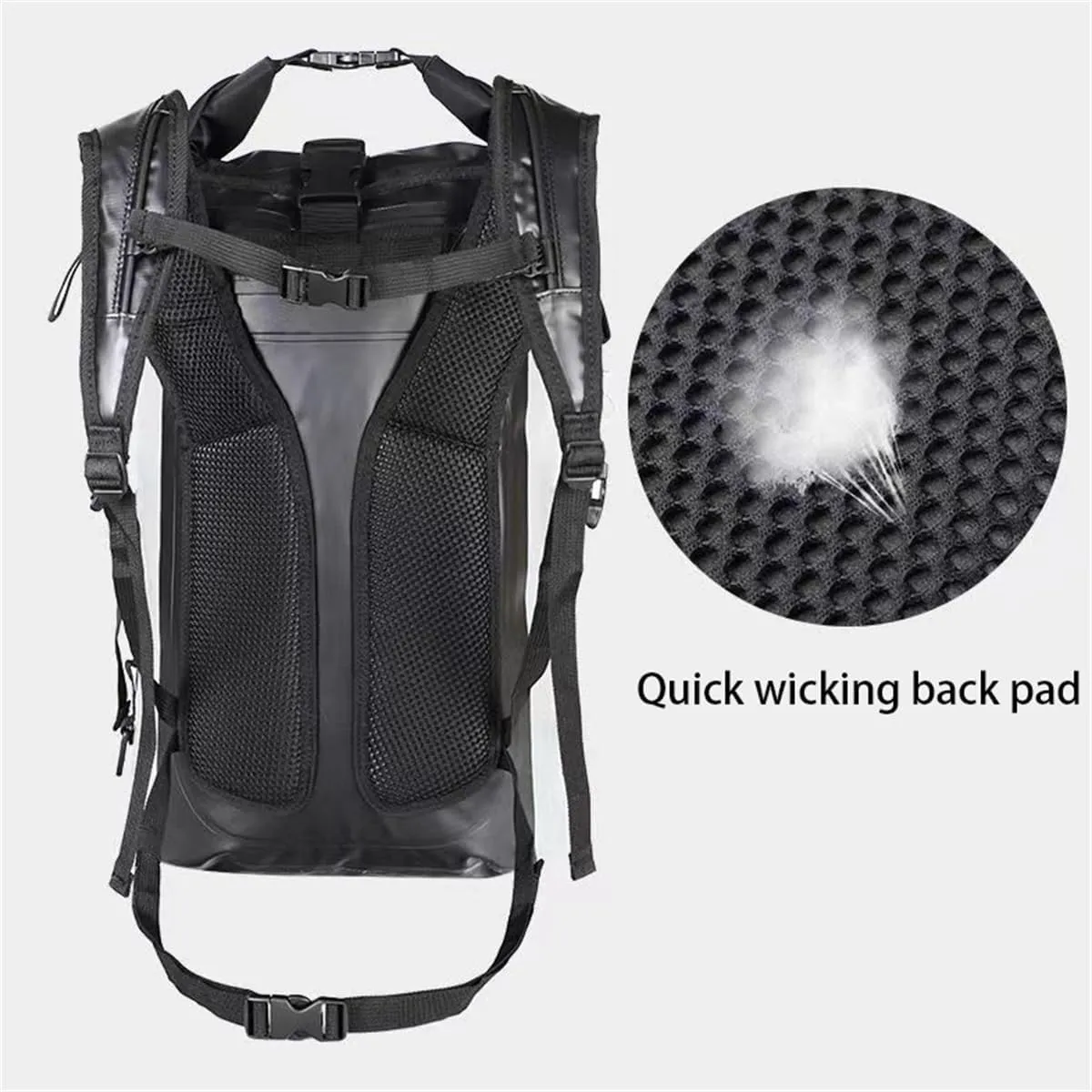 Outdoor PVC Waterproof Dry Backpack Water Floating Bag Roll Top Sack, for Kayaking Boating Camping Fishing Surfing (Green,30L)