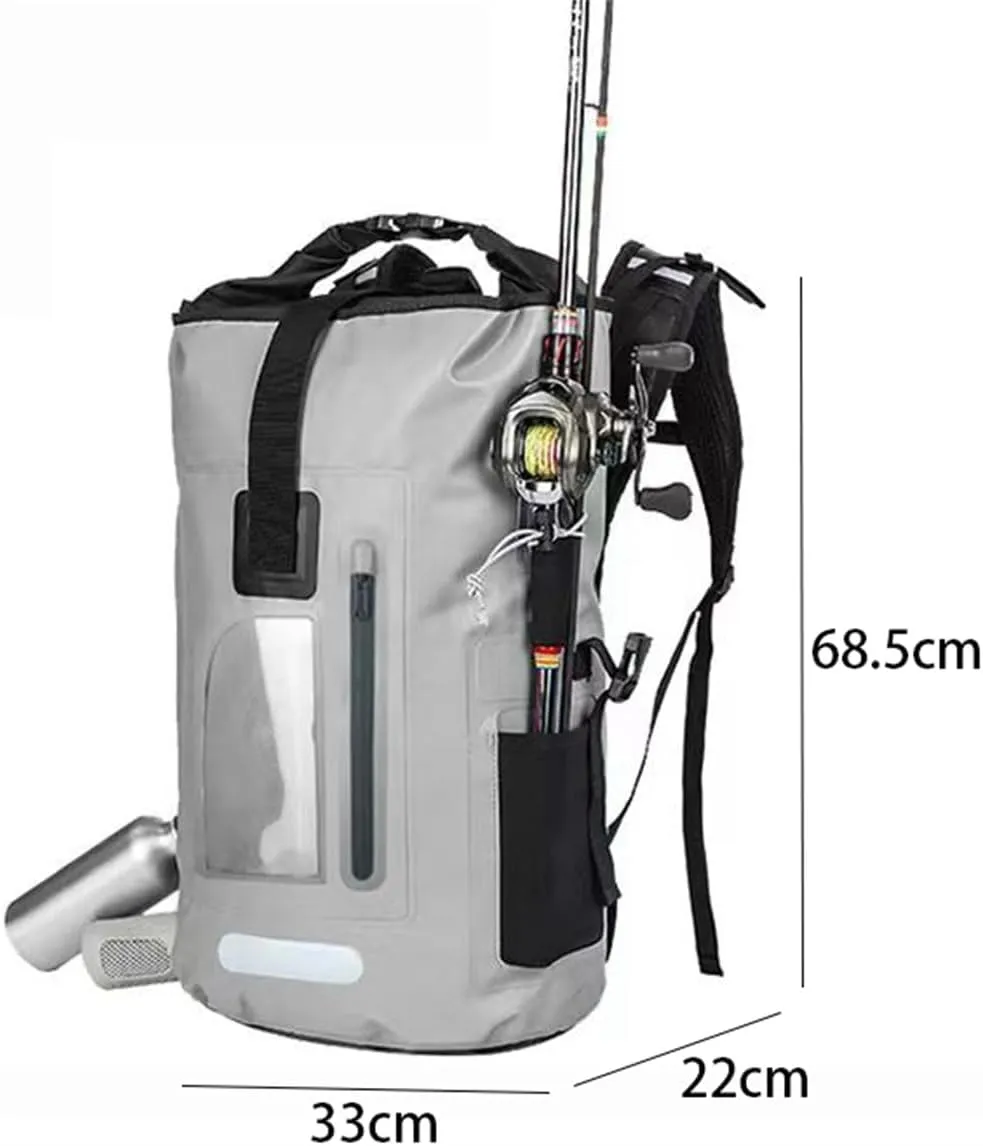 Outdoor PVC Waterproof Dry Backpack Water Floating Bag Roll Top Sack, for Kayaking Boating Camping Fishing Surfing (Green,30L)