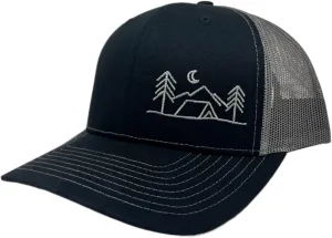 Outdoor Trucker Hat Snapback - Tent Camping Design