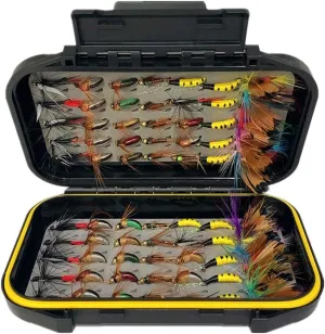 OutdoorFishing Fly Fishing Flies Kit Fly Assortment Trout Bass Fishing with Fly Box, 33/48/72/100/114/148pcs with Dry/Wet Flies, Nymphs, Streamers, Popper