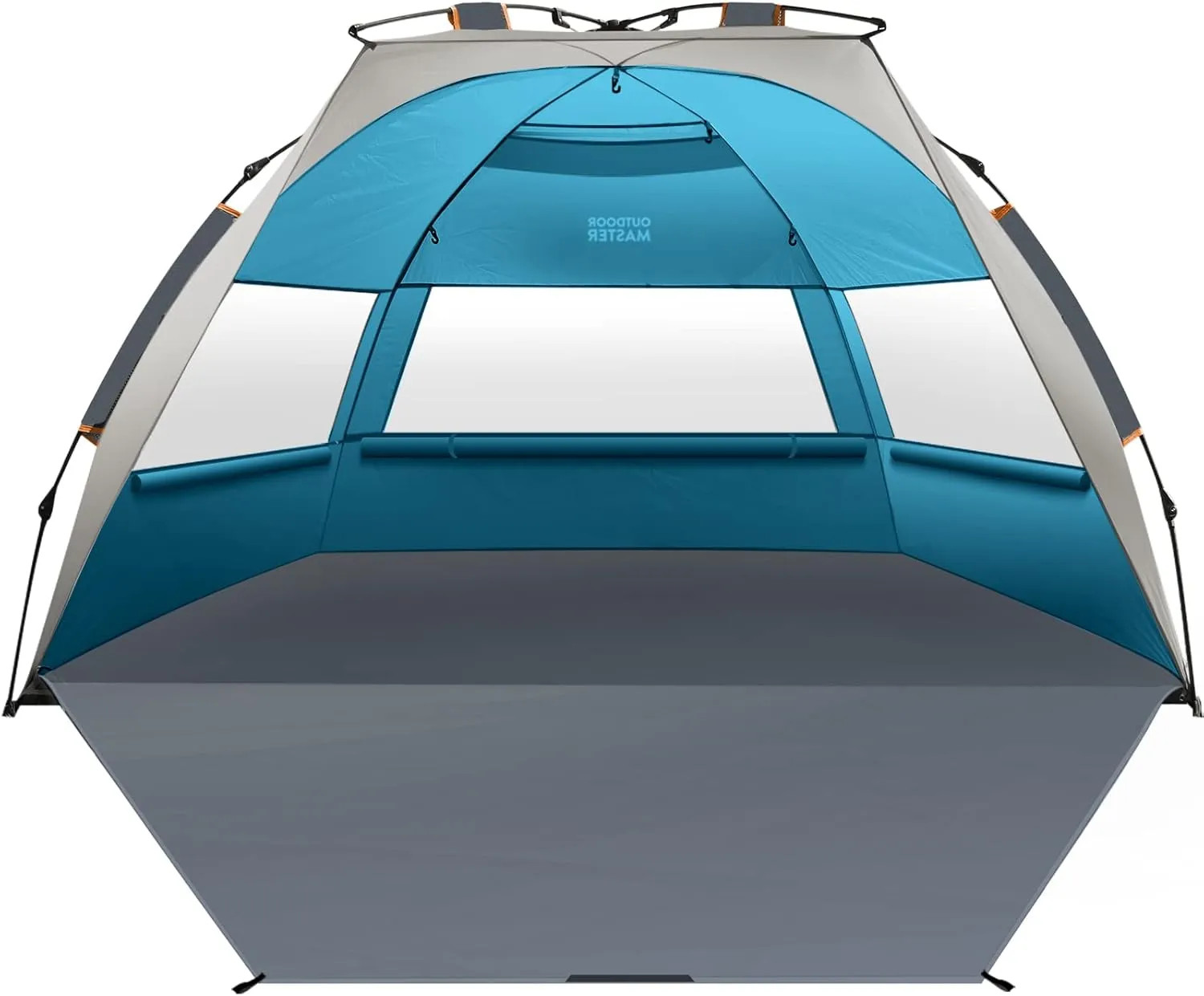 OutdoorMaster Beach Tent for 3-4 Person - Easy Setup and Portable Beach Shade Sun Shelter Canopy with UPF 50  UV Protection Removable Skylight Family Size