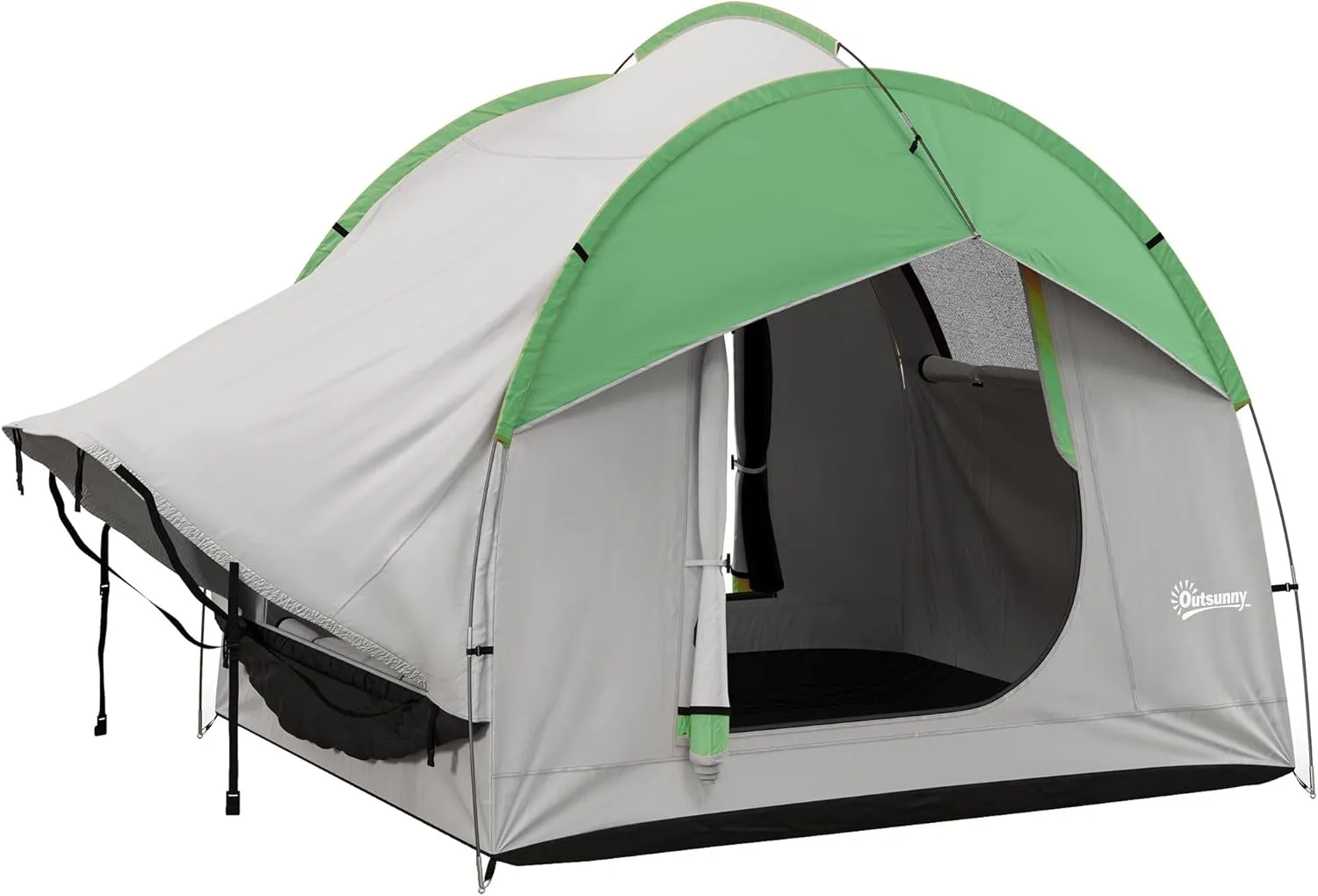 Outsunny SUV Tent, 2000mm Waterproof Truck Tent with 3 Doors and Mesh Window, for 5-6 Person Camping Outdoor Travel, 7.5' L x 6.9' W x 6.9' H