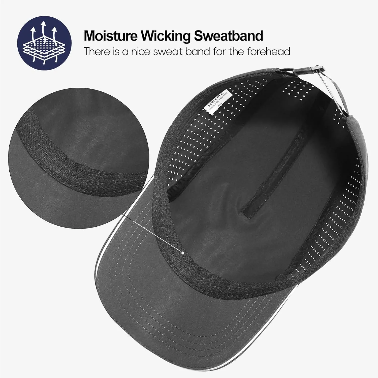 Oversize XXL Running Caps Quick Dry Baseball Caps Cooling Breathable Mesh Hats for Big Heads, Men Dry Fit Hats for Workouts