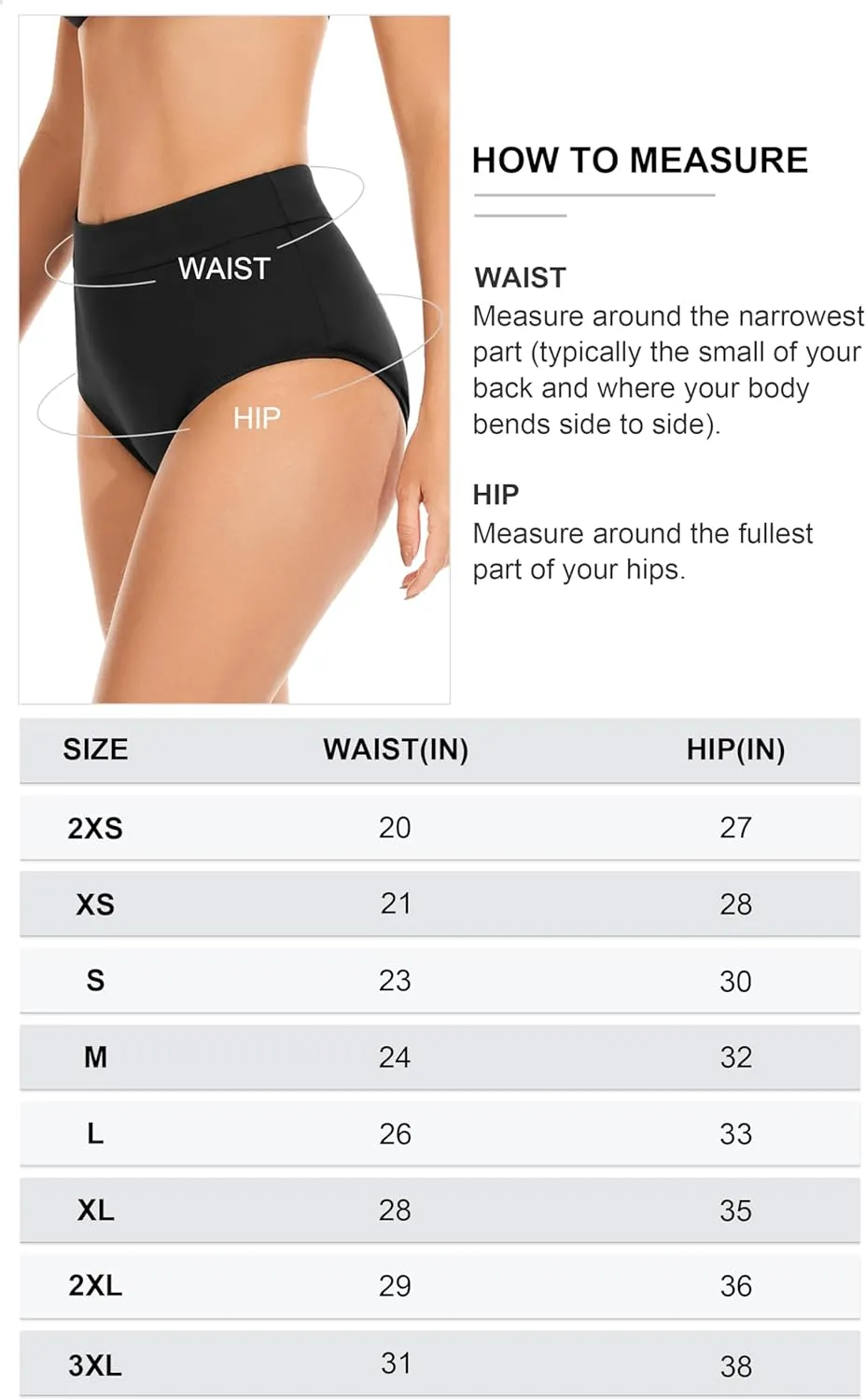 OVRUNS Period Swimwear Leakproof Bikini Brief Bottoms Waterproof Menstrual Swim Bottoms for Teens, Girls, Women