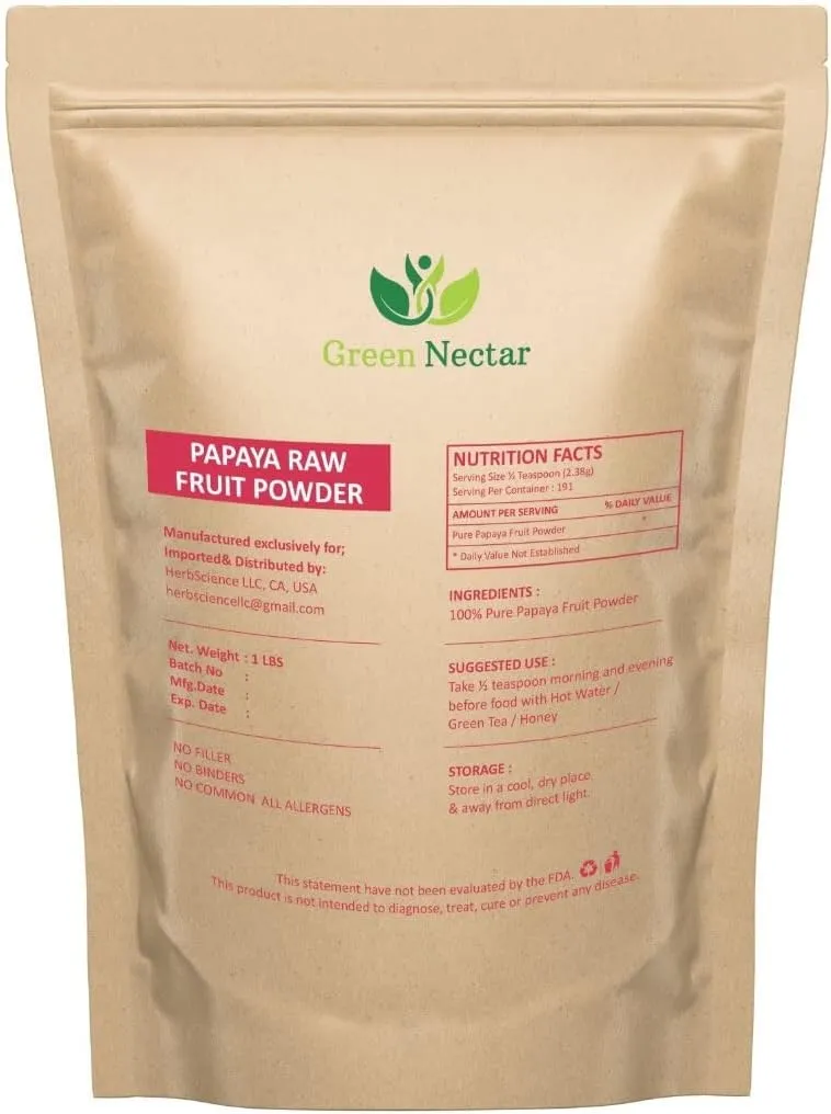Papaya Fruit Extract Powder 1lb, Digestive Super Food for Skin (16 Ounces(1 Pack))