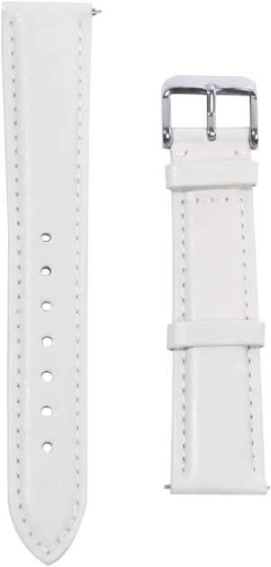PartyKindom First Layer Leather Watch Band for Women Comfortable White Fashion Strap Breathable Cowhide Wristband with Flexible Structure and Quick Disassembly