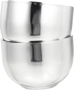 PartyKindom Stainless Steel Shaving Bowls 2 Pcs Shaving Soap Bowl Men's Soap Foaming Bowl for Gentle Shave