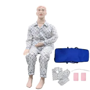 Patient Care Medical Manikin, 5.24ft Life Size Nursing Training Manikin, Multifunction Human Anatomy CPR Model with Storage Bag, for Education Teaching Medical Training Skills (Female)