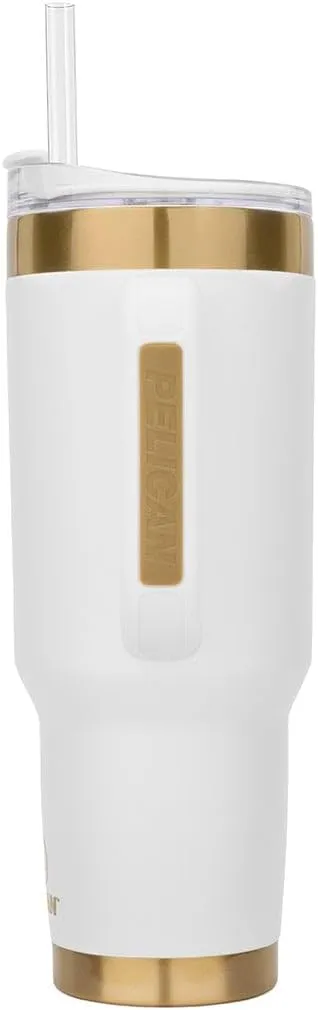 Pelican Hydration Pelican Porter™ 40 oz Vacuum Insulated Tumbler - Recycled Stainless Steel Double Wall Travel with Dual Lid, Powder Coated Insulated Coffee Mug For Hot Cold Drinks, Aurum…