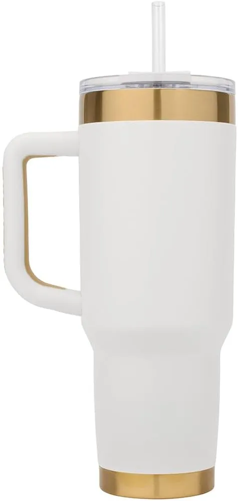 Pelican Hydration Pelican Porter™ 40 oz Vacuum Insulated Tumbler - Recycled Stainless Steel Double Wall Travel with Dual Lid, Powder Coated Insulated Coffee Mug For Hot Cold Drinks, Aurum…