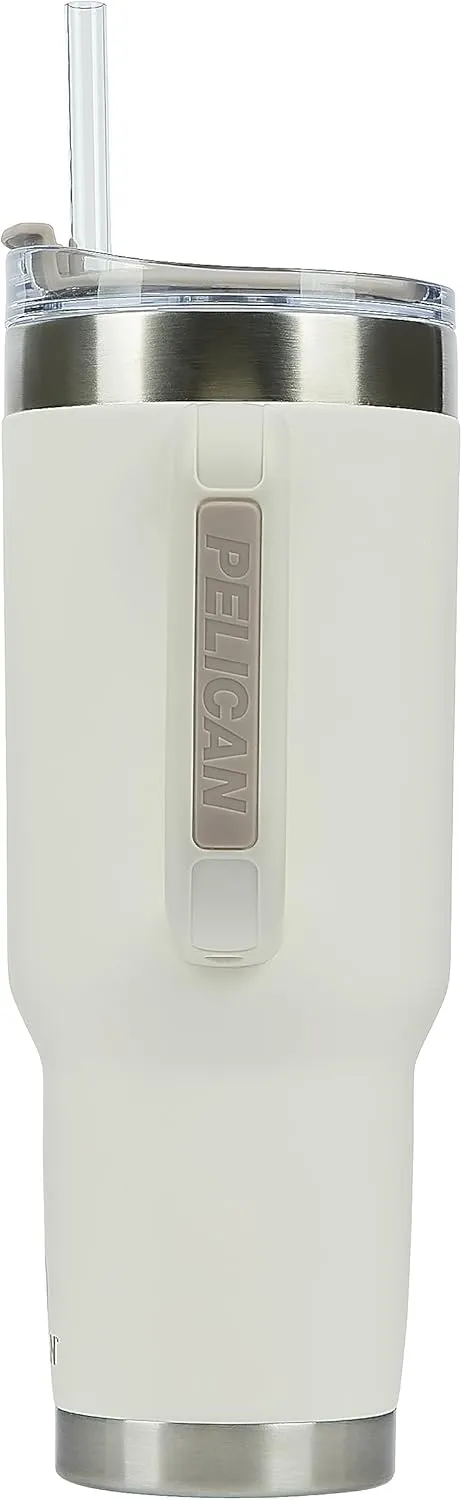 Pelican Hydration Pelican Porter™ 40 oz Vacuum Insulated Tumbler - Recycled Stainless Steel Double Wall Travel with Dual Lid, Powder Coated Insulated Coffee Mug For Hot Cold Drinks, Linen