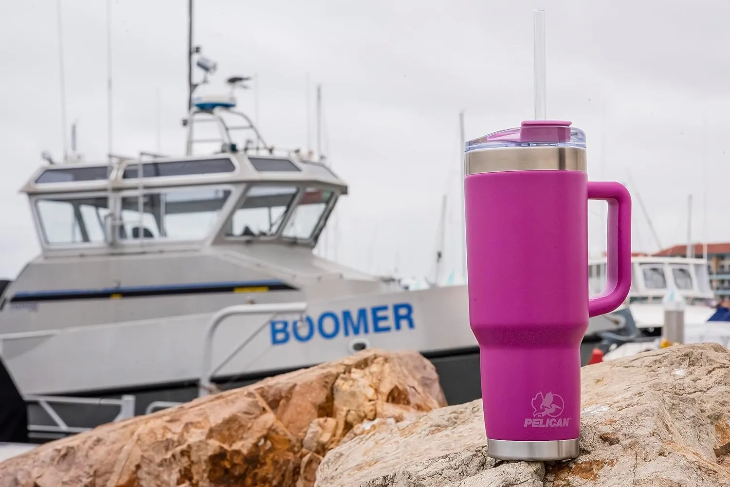 Pelican Hydration Pelican Porter™ 40 oz Vacuum Insulated Tumbler - Recycled Stainless Steel Double Wall Travel with Dual Lid, Powder Coated Insulated Coffee Mug For Hot Cold Drinks, Linen