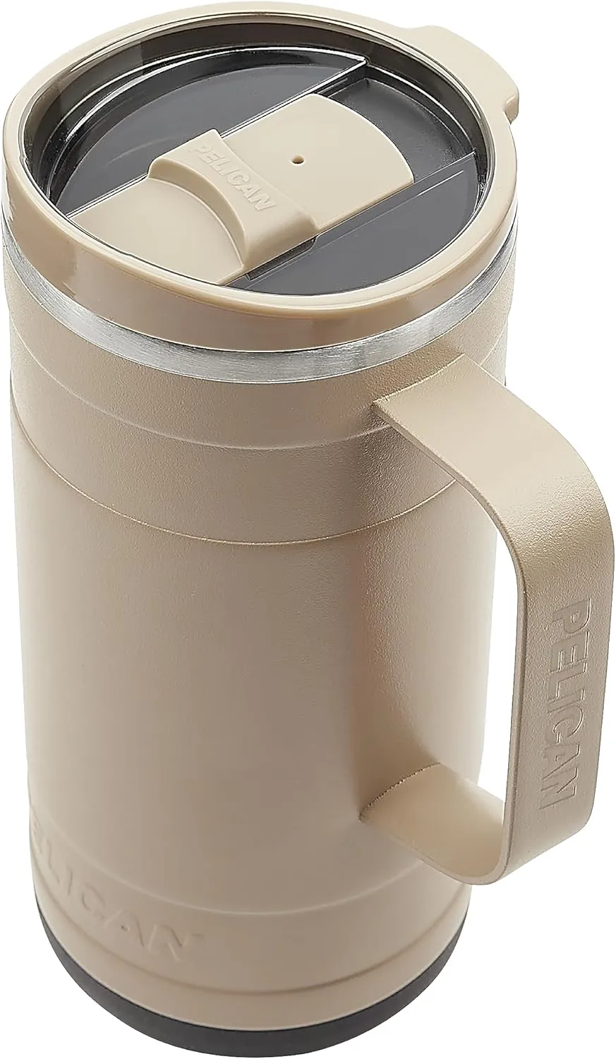 Pelican Hydration Pelican Ridge™ 18 oz Vacuum Insulated Tumbler - Recycled Stainless Steel Double Wall Travel with Dual Lid, Powder Coated Insulated Coffee Mug For Hot Cold Drinks, Desert