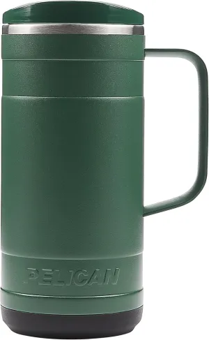 Pelican Hydration Pelican Ridge™ 18 oz Vacuum Insulated Tumbler - Recycled Stainless Steel Double Wall Travel with Dual Lid, Powder Coated Insulated Coffee Mug For Hot Cold Drinks, Hunter
