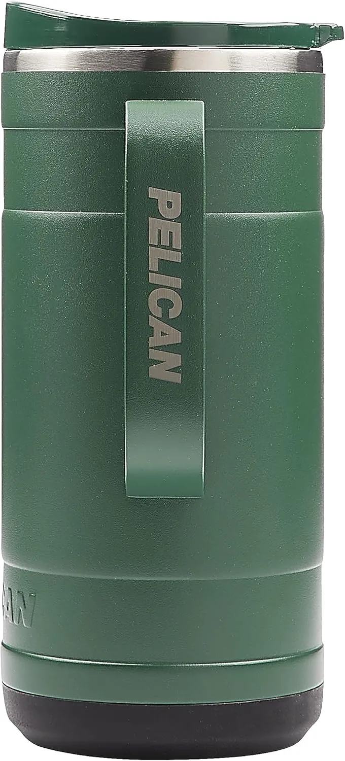 Pelican Hydration Pelican Ridge™ 18 oz Vacuum Insulated Tumbler - Recycled Stainless Steel Double Wall Travel with Dual Lid, Powder Coated Insulated Coffee Mug For Hot Cold Drinks, Hunter