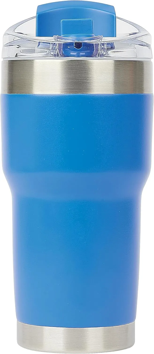 Pelican Hydration Pelican Traveler™ 22 oz Vacuum Insulated Tumbler - Stainless Steel Double Wall Travel with Dual Lid, Powder Coated Insulated Coffee Mug For Hot Cold Drinks, Azure
