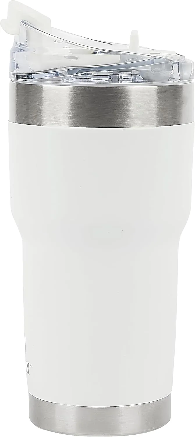 Pelican Hydration Pelican Traveler™ 22 oz Vacuum Insulated Tumbler - Stainless Steel Double Wall Travel with Dual Lid, Powder Coated Insulated Coffee Mug For Hot Cold Drinks, Bright White