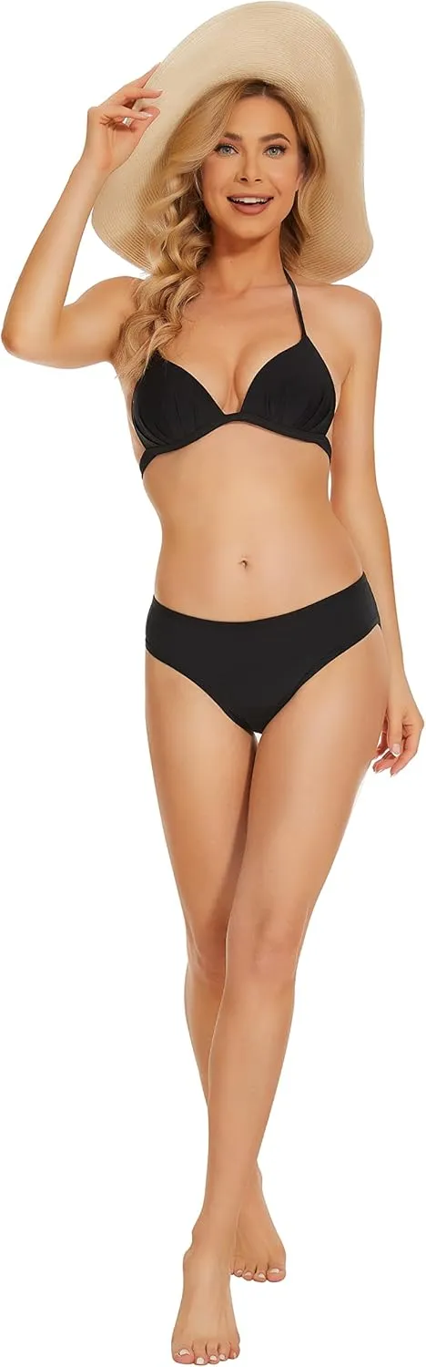Period Swimwear Bikini Menstrual Leakproof Swim Bottoms UPF 50  Waterproof Brief Light Flow for Women Girls Teens