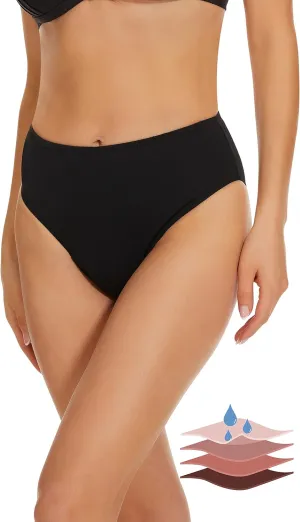 Period Swimwear Bikini Menstrual Leakproof Swim Bottoms UPF 50  Waterproof Brief Light Flow for Women Girls Teens