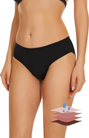 Period Swimwear Bikini Menstrual Leakproof Swim Bottoms UPF 50  Waterproof Brief Light Flow for Women Girls Teens