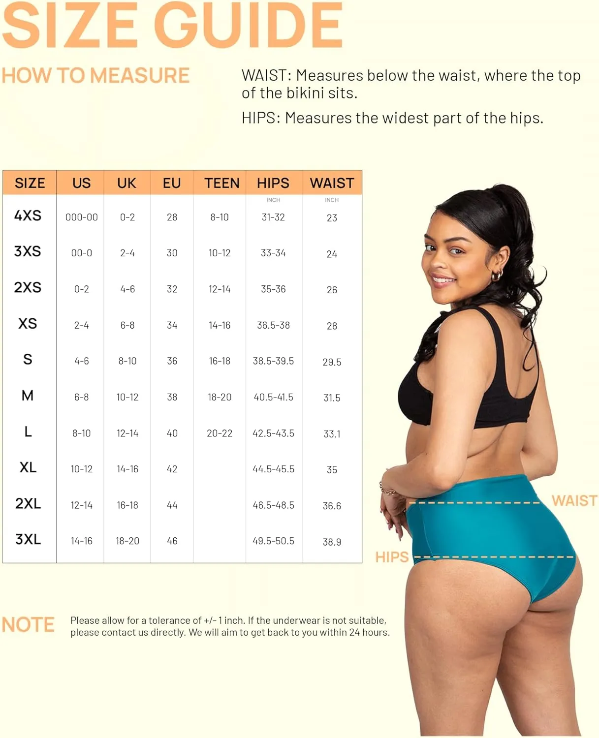 Period Swimwear - Black Menstrual Leakproof Bikini Bottoms - High Waisted Swim Bottoms for Teens, Girls, Women