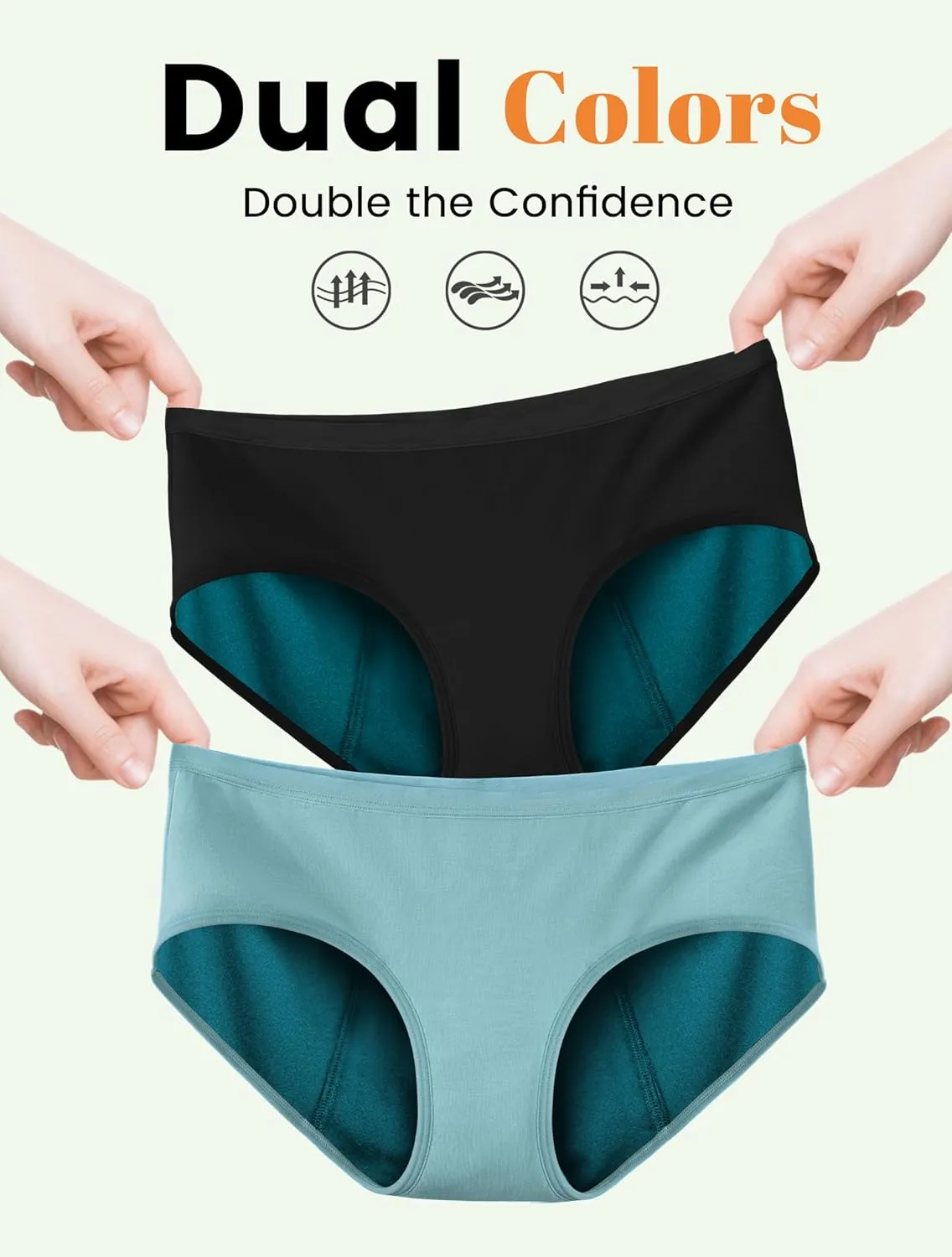 Period Underwear for Women Heavy Flow Soft Menstrual Panties Teens Ladies Leakproof Incontinence 5 Pack