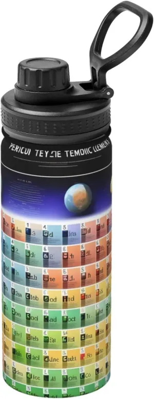 Periodic table of elements Sports Insulated Water Bottle - Premium 18 oz. Stainless Steel Hydration Bottle for Outdoor Enthusiasts
