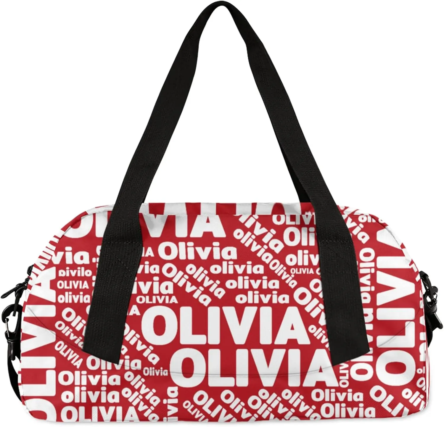 Personalized Gym Sport Duffel Bag with Name Custom Travel Overnight Bag Waterproof Customized Dance Bag Carry-On Tote 18.5in, Dark Red