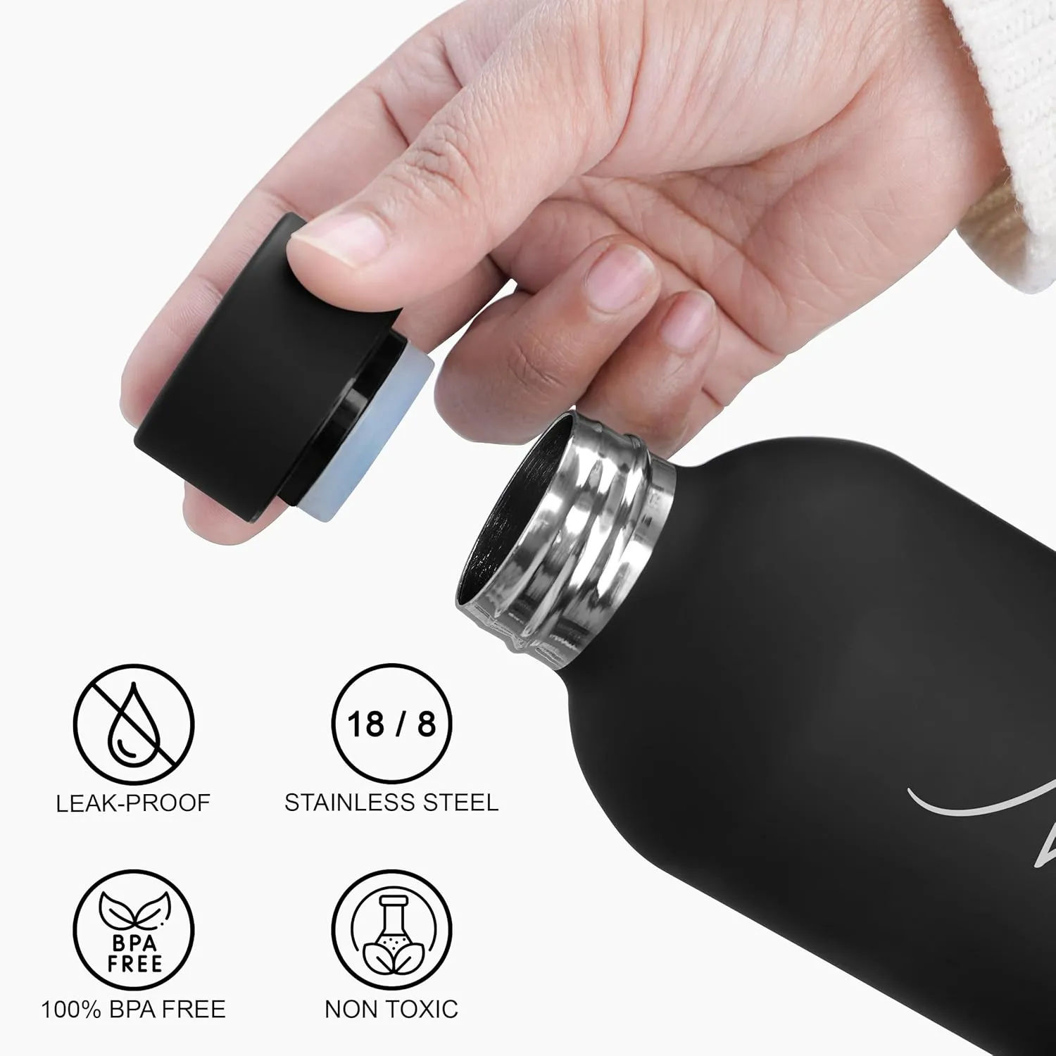 Personalized Radiant Hydrate Vacuum Insulated Water Bottle, 500ml | 12 Hours Hot & Cold | Easy To Carry | Leak Proof | Rust Proof | Office, Gym, Home, Kitchen, Travel Bottle (Black)