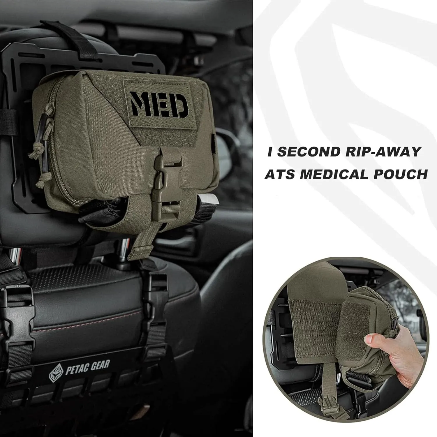 PETAC GEAR Tactical Rip Away Medical Pouch Tear Off First Aid IFAK Pouch Molle & Belt Horizontal Outdoor Emergency Survival Bag …