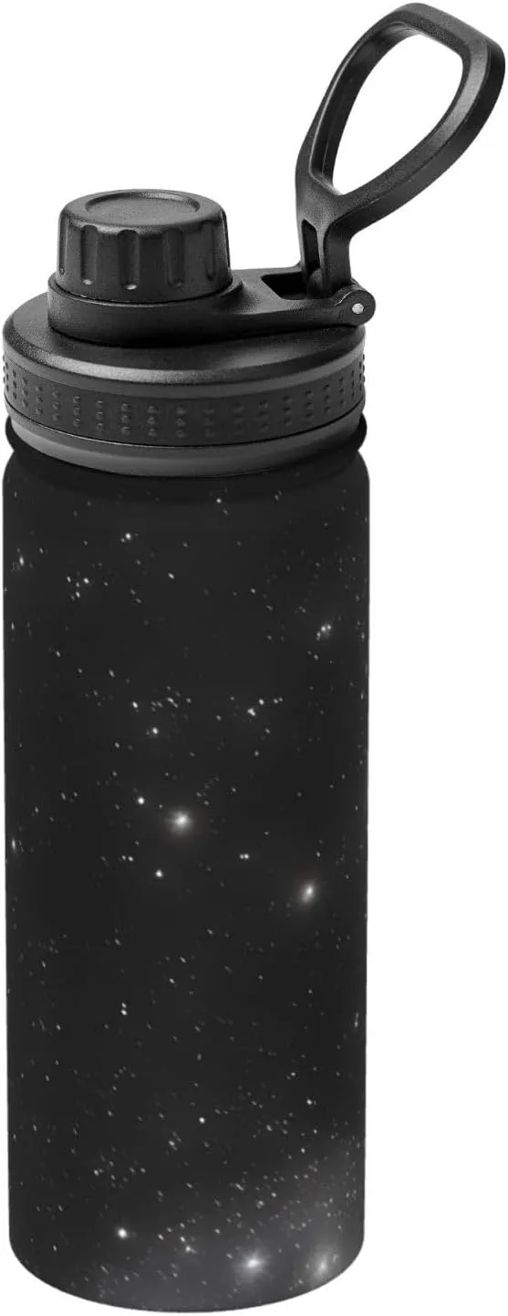 PHAYAH Black And White Galaxy Camping Hiking Hydration Flask Stainless Steel, Double Walled & Vacuum Insulated Water Bottle