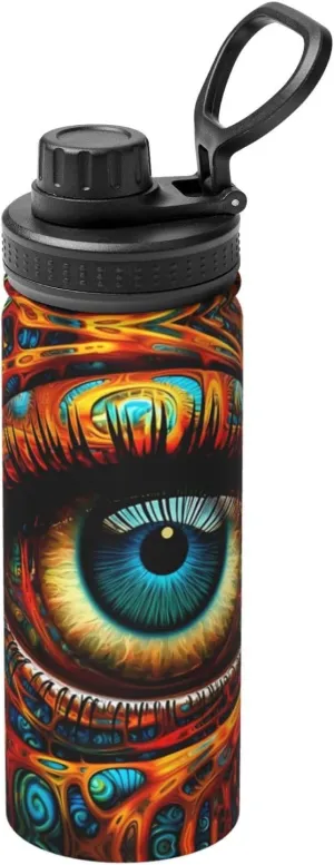 PHAYAH Colorful Eyes Camping Hiking Hydration Flask Stainless Steel, Double Walled & Vacuum Insulated Water Bottle