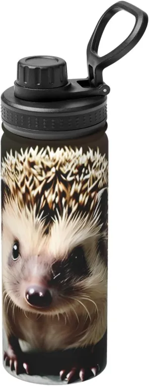 PHAYAH Cute Hedgehog Camping Hiking Hydration Flask Stainless Steel, Double Walled & Vacuum Insulated Water Bottle