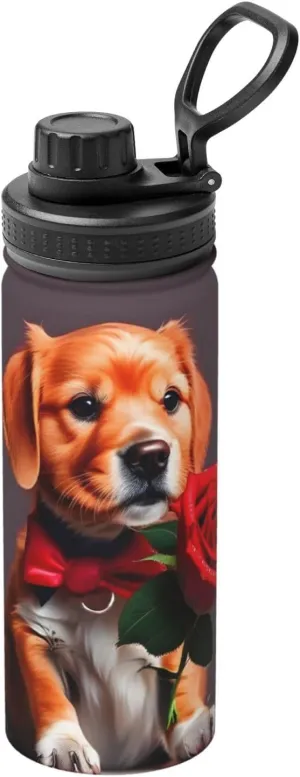 PHAYAH Gentleman-Like Dog Camping Hiking Hydration Flask Stainless Steel, Double Walled & Vacuum Insulated Water Bottle