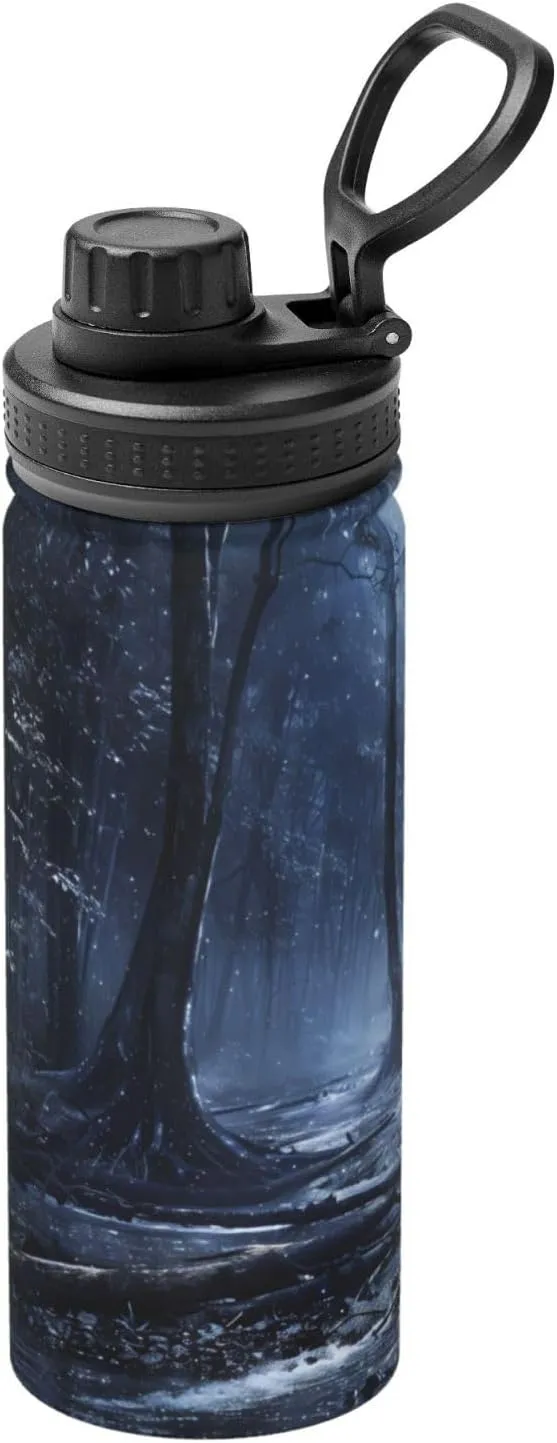 PHAYAH Light Emitting Trees Camping Hiking Hydration Flask Stainless Steel, Double Walled & Vacuum Insulated Water Bottle