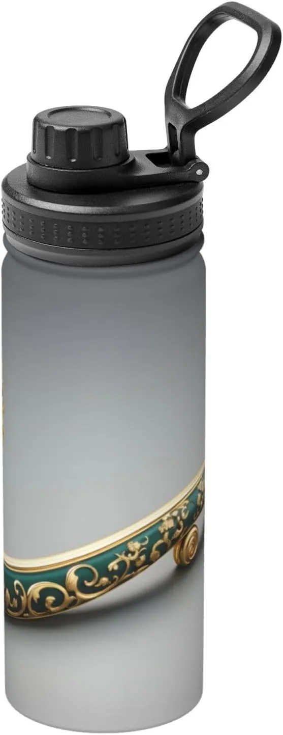 PHAYAH Metal Ornament Camping Hiking Hydration Flask Stainless Steel, Double Walled & Vacuum Insulated Water Bottle