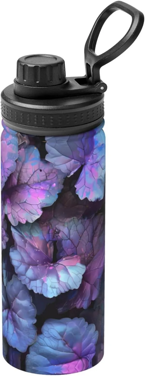 PHAYAH Metallic Leaves Camping Hiking Hydration Flask Stainless Steel, Double Walled & Vacuum Insulated Water Bottle