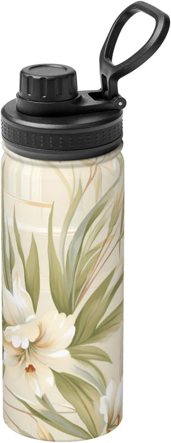 PHAYAH Muted Plants Camping Hiking Hydration Flask Stainless Steel, Double Walled & Vacuum Insulated Water Bottle