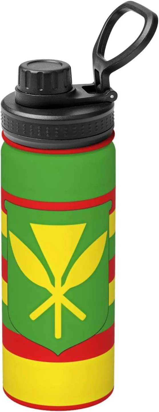 PHAYAH Native Hawaiian Flag Camping Hiking Hydration Flask Stainless Steel, Double Walled & Vacuum Insulated Water Bottle