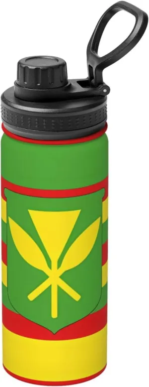 PHAYAH Native Hawaiian Flag Camping Hiking Hydration Flask Stainless Steel, Double Walled & Vacuum Insulated Water Bottle