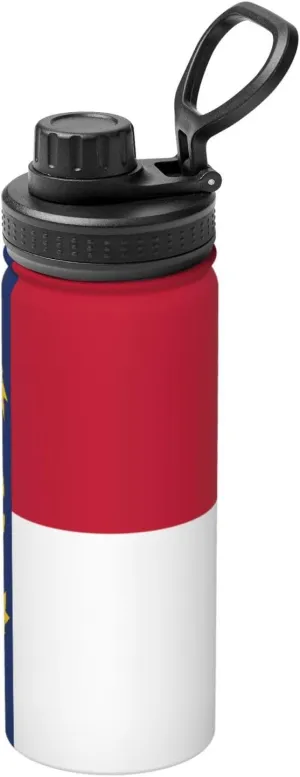 PHAYAH North Dakota Flag Camping Hiking Hydration Flask Stainless Steel, Double Walled & Vacuum Insulated Water Bottle