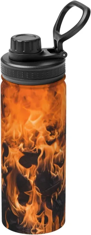 PHAYAH Wildfire Burning Camping Hiking Hydration Flask Stainless Steel, Double Walled & Vacuum Insulated Water Bottle