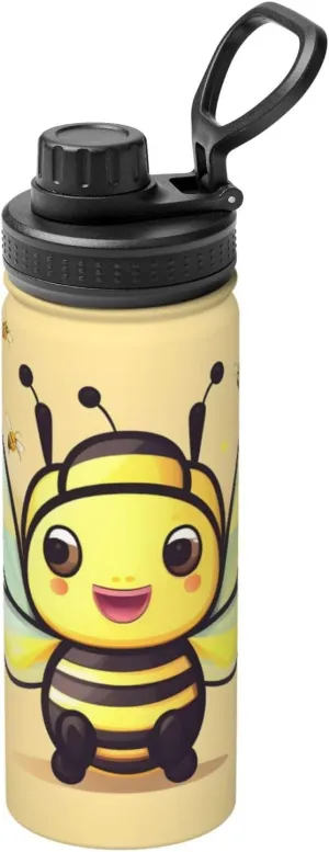 PHAYAH Yellow Bee Camping Hiking Hydration Flask Stainless Steel, Double Walled & Vacuum Insulated Water Bottle