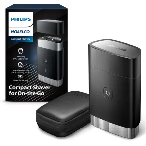 Philips Norelco Portable Shaver, On-The-Go Wet and Dry Electric Shaver, ComfortCut Blade System, 3D Floating Heads, Compact Design, Powerful Battery, Model PQ888/81