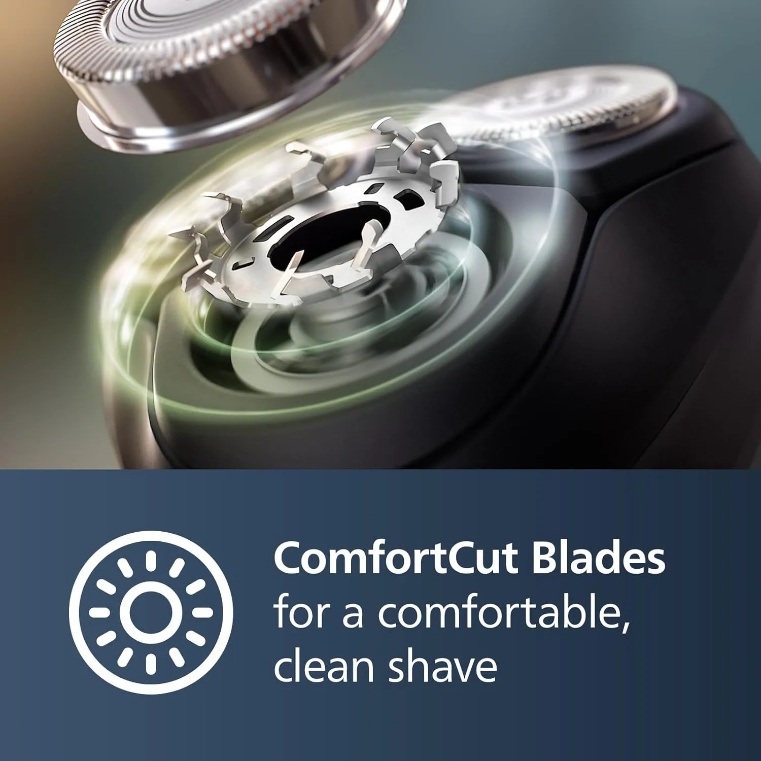 Philips Norelco Shaver 1100 Series, Dry Electric Shaver, 27 Self-Sharpening ComfortCut Blades, 4D Floating Heads, P-Cap, Deep Black, Model S1016/90