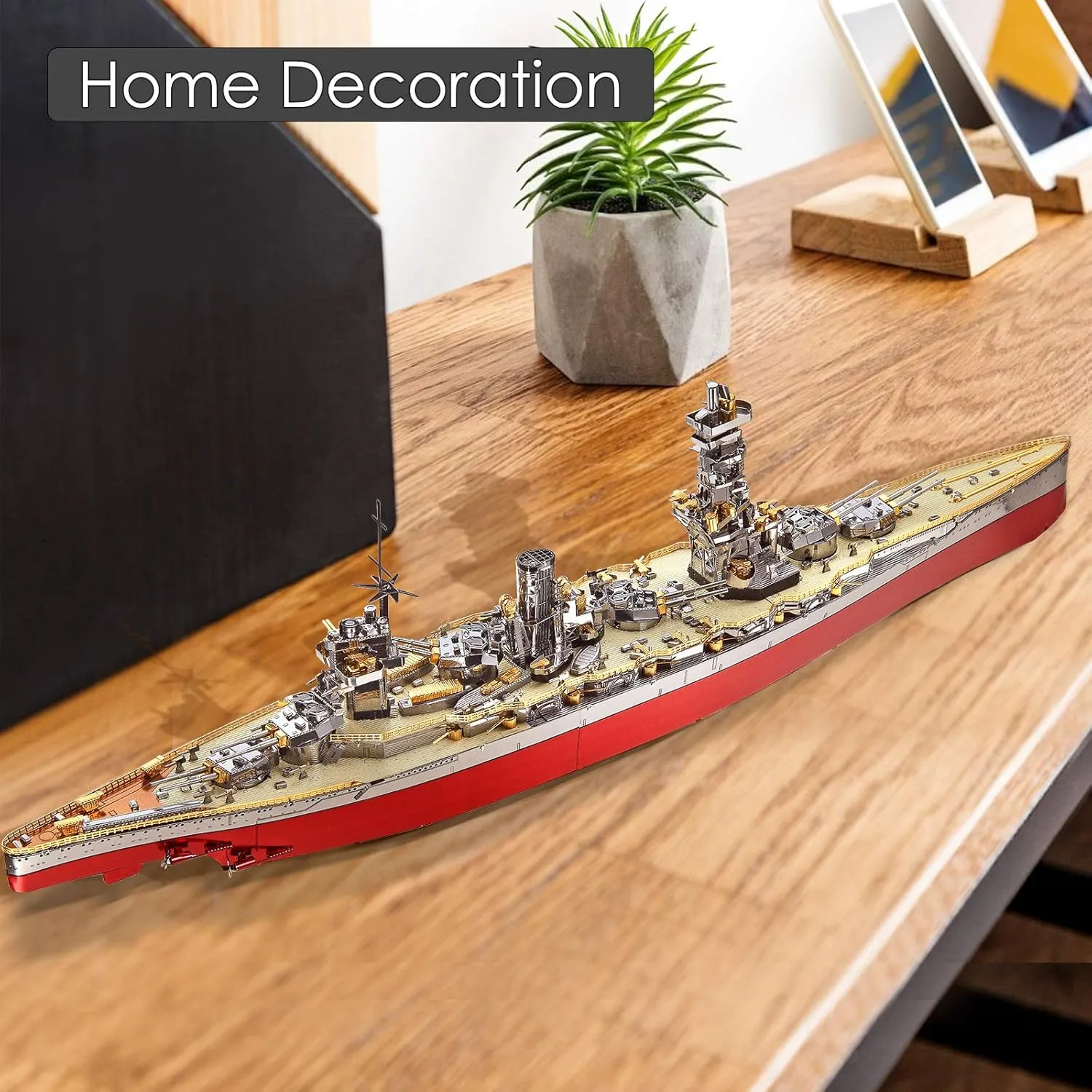 Piececool 3D Metal Puzzle Warship Model Kits, Fuso Battleship Military Watercraft Model Building Kits for Adults, DIY 3D Brain Teaser Puzzle Toys for Famliy Time, Great Gift-330 Pcs