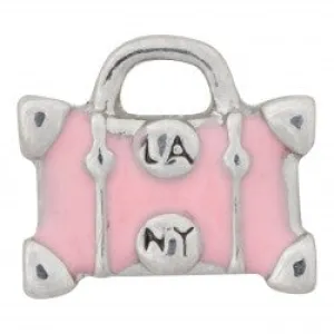 Pink Luggage Bag Floating Charm