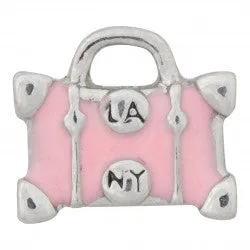 Pink Luggage Bag Floating Charm