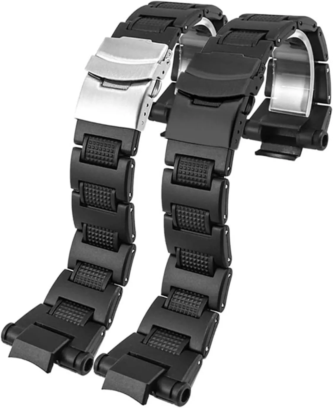 Plastic Strap Compatible with GA-1000 1100 GW-4000 GW-A1100 A1000 Strap, Black Men's Sports Watch Bracelet(Black Buckle)