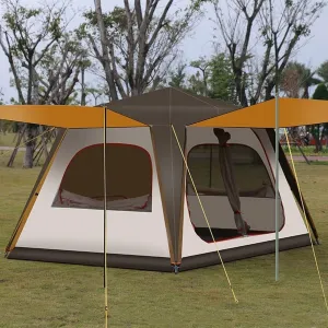 Pop Up Family Camping Tent for 5-8 People, Instant Setup, Double Layer Waterproof, Outdoor Tent for Beach, Hiking, Fishing, and Travel (9kg)